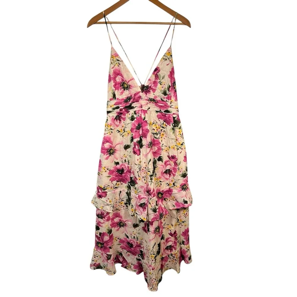 Abercrombie & Fitch Ruffle Tier Maxi Dress‎ Size Large Petite LP Floral $120
